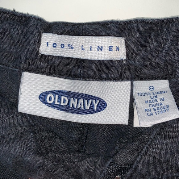 Old Navy 100% Linen Black Pants Flare Size 8 - Picture 3 of 4